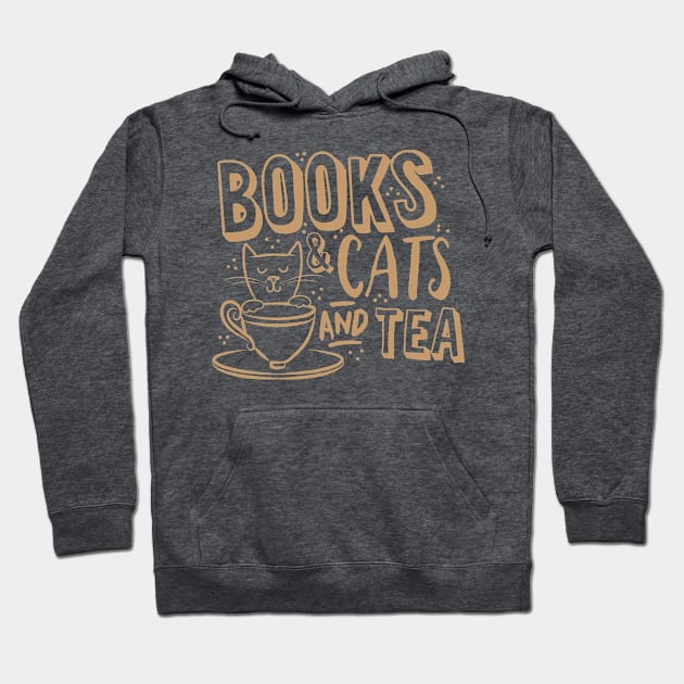 Books and cats and tea Hoodie by jazzydevil